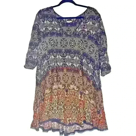 Ecote Size‎ M Urban Outfitters Vero Shapeless Mini Dress Boho Concert - Picture 1 of 16